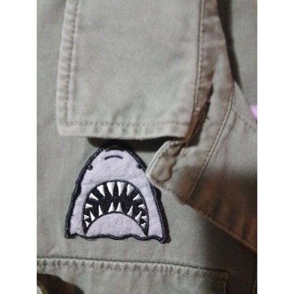 Forever 21 Utility Drawstring Army Green Jacket With Patches Size Small Pockets - Picture 3 of 16